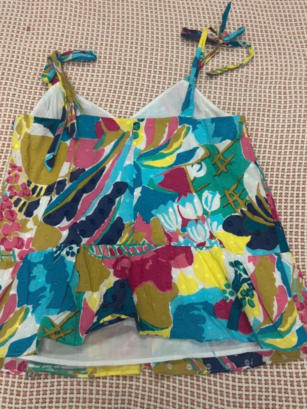 Womens 100% Cotton J.Crew Print Flowy Tank Top Size 2 (XS) - Picture 4 of 4
